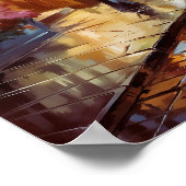 Serene Autumn Street - Painterly Town Art Poster (Ecke)