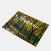 Serene Autumn Walk Painterly Welcome Doormat Fußmatte (Schrägansicht)