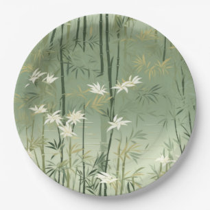 Serene Bamboo Blossom Asian  (6) Pappteller