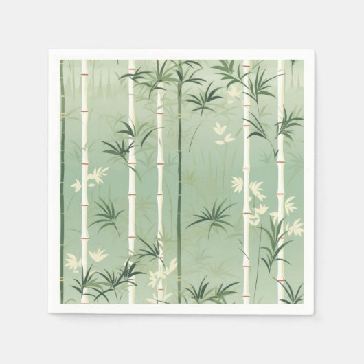 Serene Bamboo-Blüten-Asiatisch (2) Serviette (Vorderseite)
