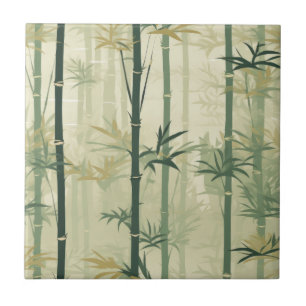 Serene Bamboo-Blüten-Asiatisch (3) Fliese