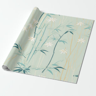 Serene Bamboo-Blüten-Asiatisch  (9) Geschenkpapier
