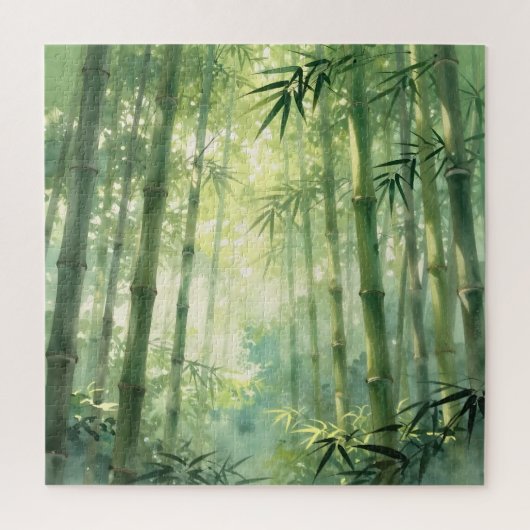 Serene Bamboo Forest Mist Glow Puzzle (Vertikal)