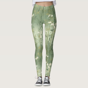 Serene Bambusblüten-Asiatisch (1) Leggings