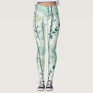 Serene Bambusblüten-Asiatisch  (4) Leggings