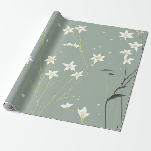 Serene Bambusblüten-Asiatisch (8) Geschenkpapier (Ungerollt)