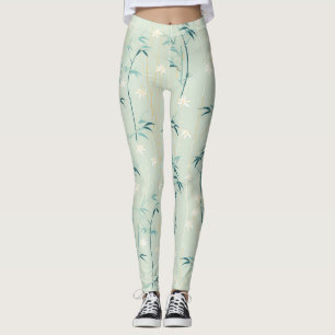 Serene Bambusblüten-Asiatisch  (8) Leggings