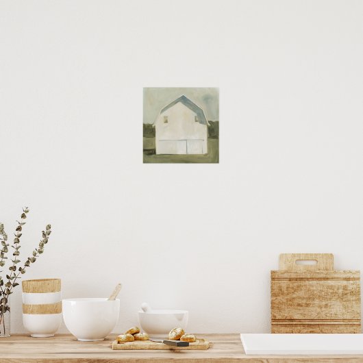 Serene Barn - White Poster (Küche)