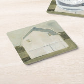 Serene Barn - White Rechteckiger Pappuntersetzer (angewinkelt)