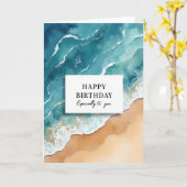 Serene Beach Art Karte (Gelbe Blume)