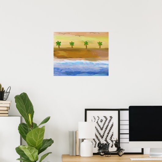 Serene Beach Scene Poster (Heimbüro)