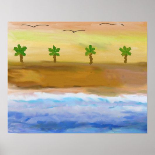 Serene Beach Scene Poster (Vorne)