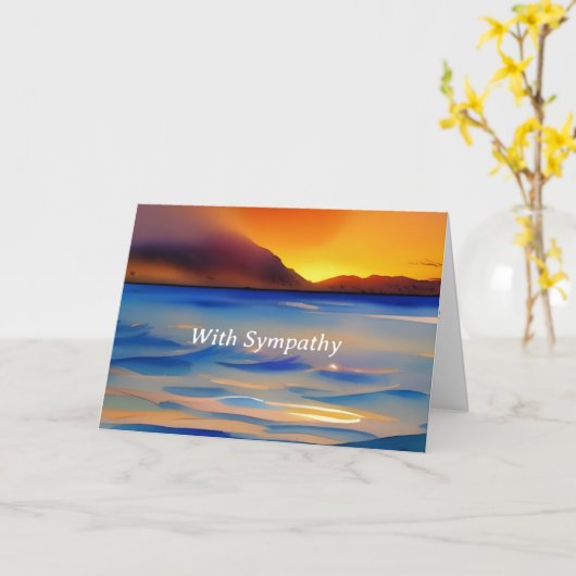 Serene Beach Sunset individuelle Sympathiekarte Karte (Gelbe Blume)