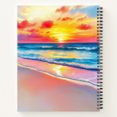 Serene Beach Sunset mit lebhaften Reflektionen Notizblock (Rückseite)