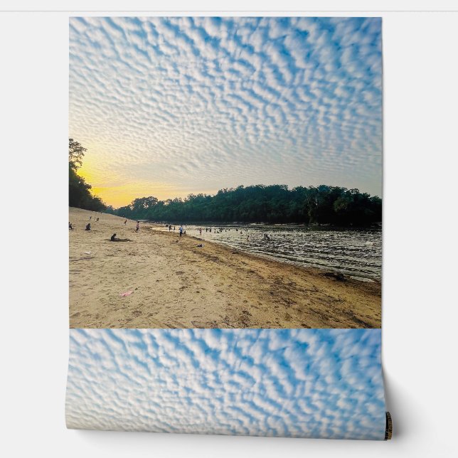 Serene Beach Sunset Wallpaper - Blauer Himmel und  Tapete (Abrollen)