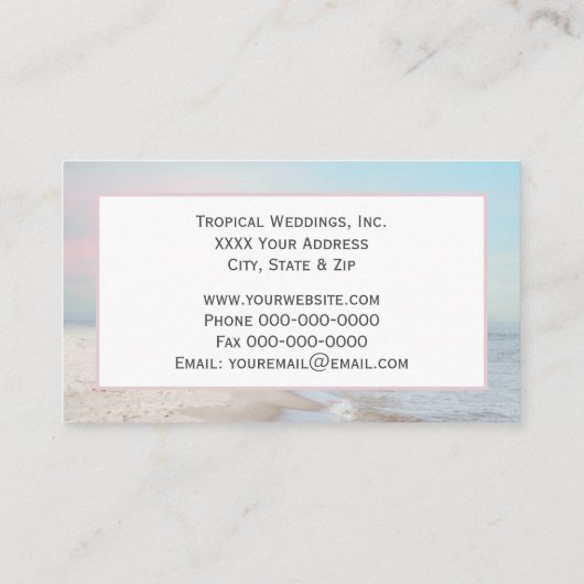 Serene Beach Szene mit Pastel Sky Visitenkarte (Rückseite)