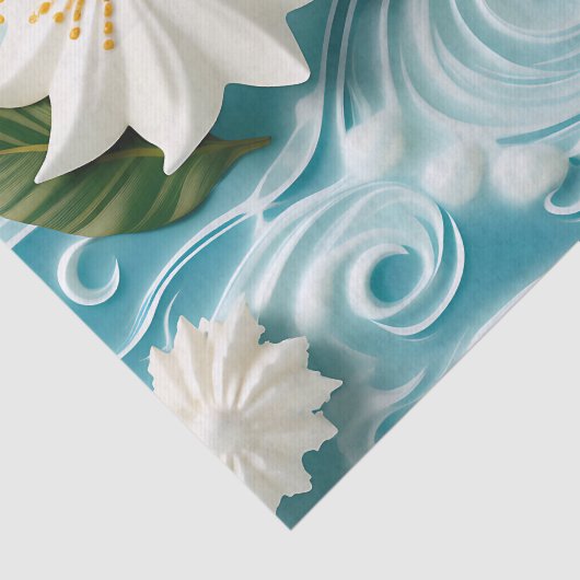 Serene Beach Szene mit Weißmeer Seidenpapier (Ausschnitt)