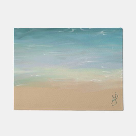 Serene Beach Water Malerei Door Mat Fußmatte (Vorderseite)