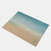 Serene Beach Water Malerei Door Mat Fußmatte (Schrägansicht)