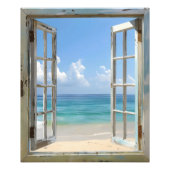 Serene Beach Window View Fotodruck (Vorne)