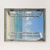 Serene Beach Window View Puzzle (Horizontal)