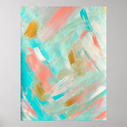 Serene Beachy Abstrakt Painting Print Poster (Vorne)