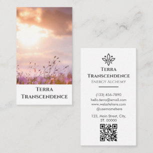 Serene Beauty Ästhetik Sunset Pink QR Clean Code Visitenkarte