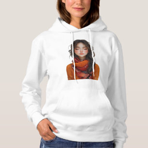 Serene Beauty - Illustriertes Porträt des inneren Hoodie