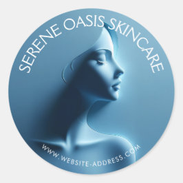 Serene Beauty Skincare, Massage, Wellness-Center Runder Aufkleber