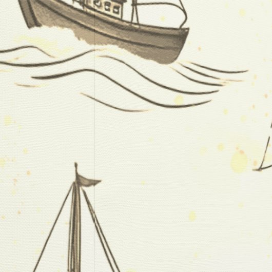 Serene Beige Segelboote auf Sea Pattern Tapete (Naht)