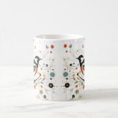 Serene Bird auf Zweig inmitten harmonischer Kreise Kaffeetasse (Mittel)