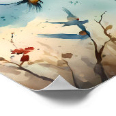 Serene-Bird-Flug - Ruhige Vögel in Bewegung Poster (Ecke)