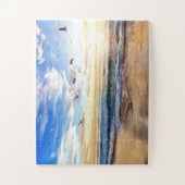 Serene Birds Blue Sky Golden Ocean Sunrise Puzzle (Vertikal)
