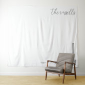 Serene Black Geometric Lines Wandteppich (Beispiel (Horizontal))