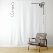 Serene Black Geometric Lines Wandteppich (Beispiel)