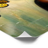 Serene Black Girl mit Afro und Blumenkrone Poster (Ecke)