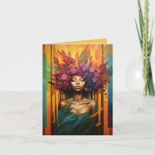 Serene Black Lady mit farbenfroher Haare