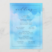Serene Blaue Aquarell-Hochzeitszeremonie Programm (Rückseite)