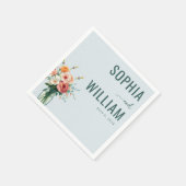 Serene Blaue Blumenbouquet Serviette (Ecke)