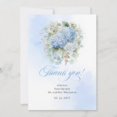 Serene Blaue Hortensien-Eukalyptus-Dankeskarten Dankeskarte (Vorderseite)