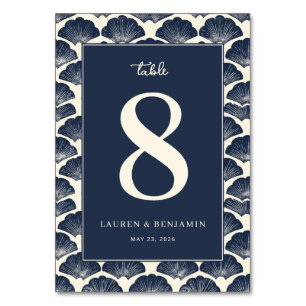 Serene Blaue Muschel Tischnummer
