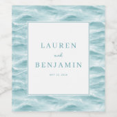 Serene Blaue Wellen Ozean Weinetikett (Einzelnes Label)