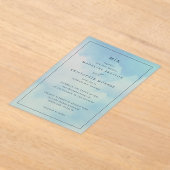 Serene Blaugradienten-Hochzeitseinladung Acryleinladungen (Ablage )
