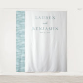 Serene Blaugrüne Welle Wandteppich (Vorderseite)