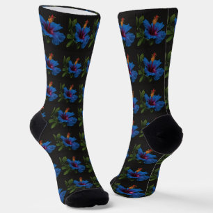 "Serene Bloom: Die Schönheit der Blume des blauen  Socken