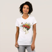 Serene Bloom - Floral Head Woman T-Shirt (Vorne ganz)