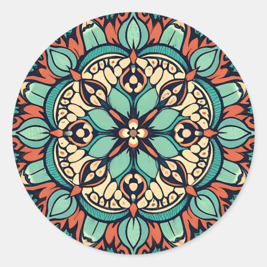 Serene Bloom Runder Aufkleber (Vorderseite)