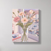 Serene Bloom Window View Art Print Leinwanddruck (Vorderseite)