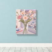 Serene Bloom Window View Art Print Leinwanddruck (Insitu (Holzboden))