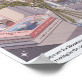 Serene Bloom Window View Art Print Poster (Ecke)